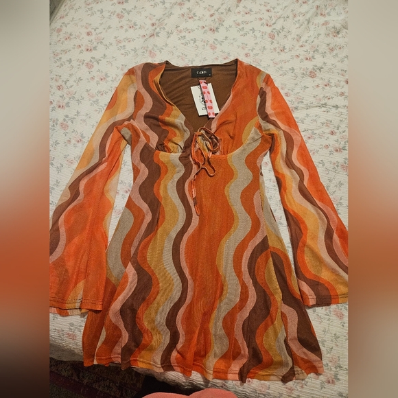 Cider Brown and Orange Dress - Picture 1 of 3